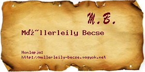 Müllerleily Becse névjegykártya
